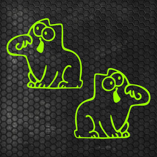 Set 2 Pcs Hungry Cat Simon Sticker car Vinyl Decals