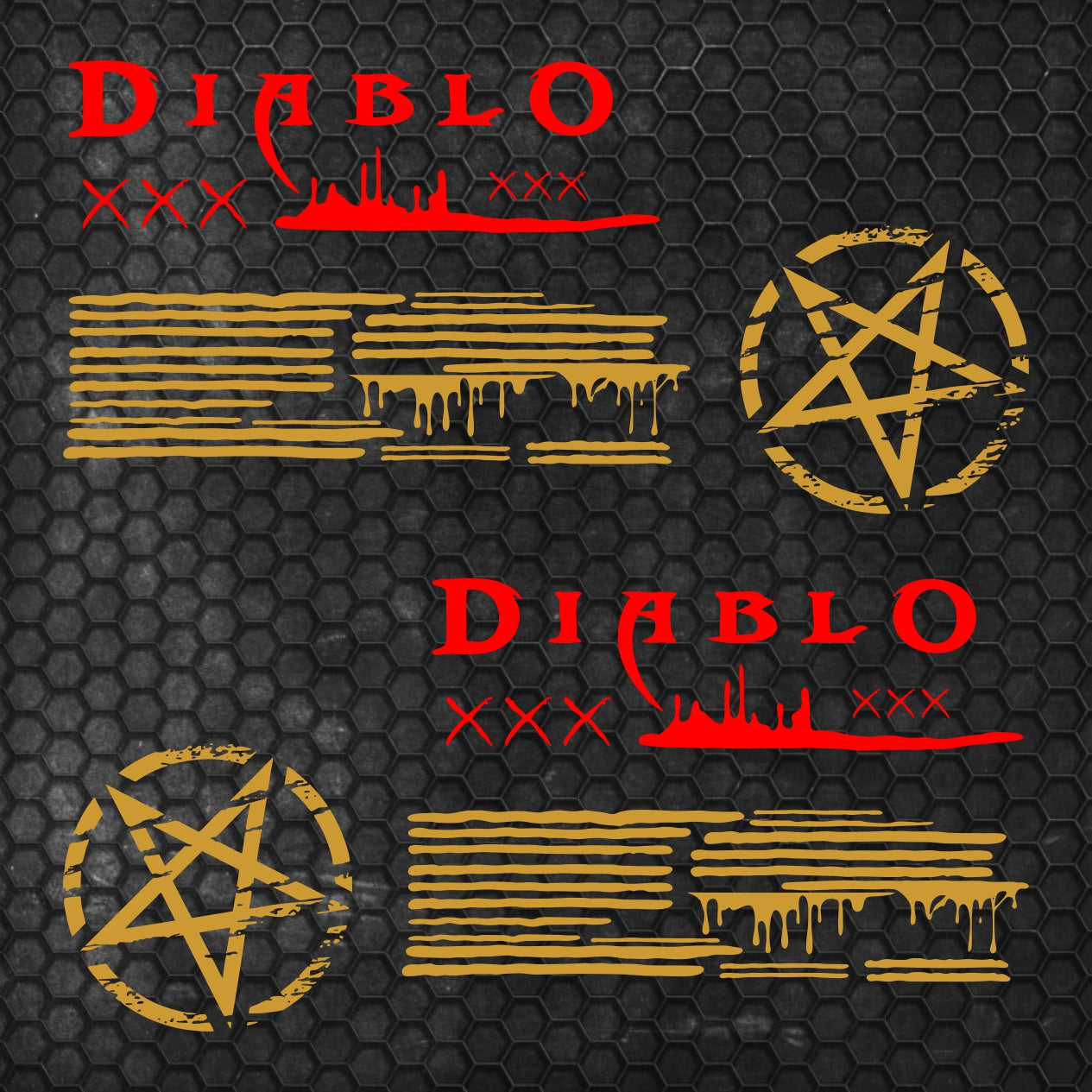 Set 2 Pcs JDM Decals The Diablo Theme Car Sticker Graphics Both Sides Sports Style Scary Pattern Accessories Wrap Vinyl Decal | Car Adhesive