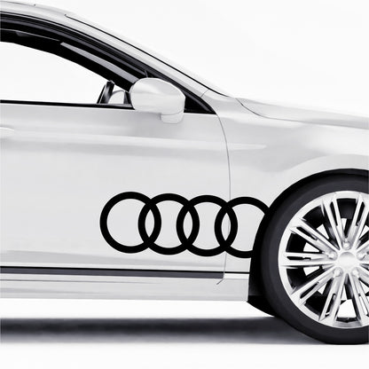 Set 2 Pcs Audi Emblem Graphic Decal Sticker | Premium kit 2 Audi Car Logos Motorsport Decals