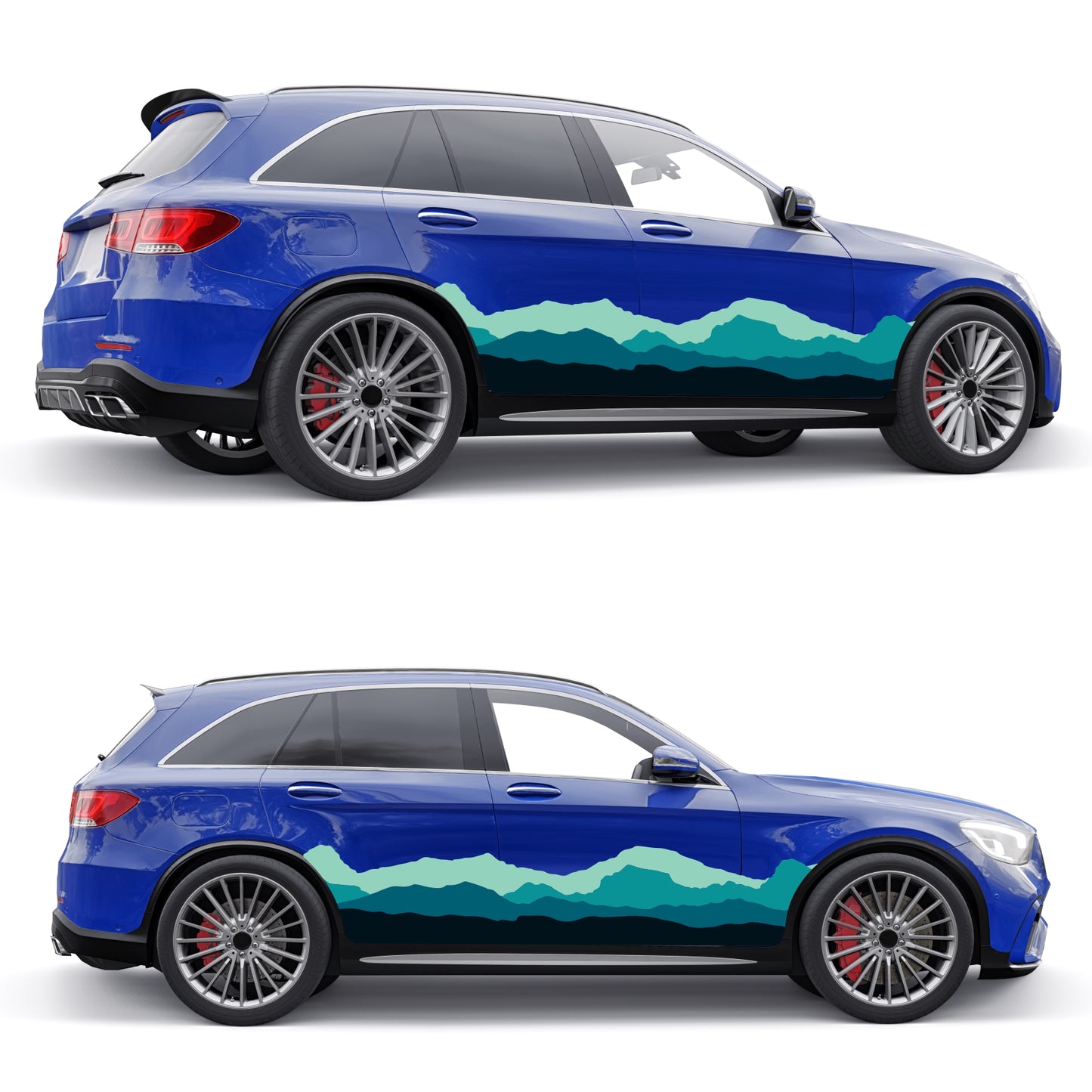 Retro Graphics Styles Curved Stripes Decals for Both Sides Car, Trucks, Vans and Caravan | Car Van Vintage Decor | Off Road Graphic Sticker