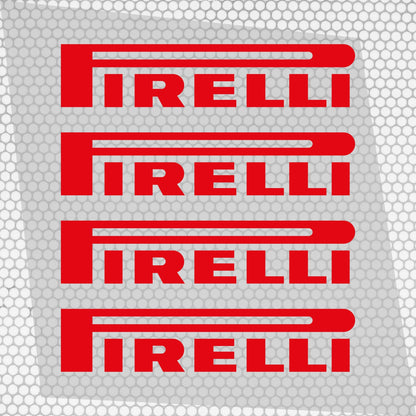 Set 4 HQ Pirelli Tyre Sponsor Vinyl Racing Motorsport Emblem Sticker Decals | Motorcycle Car Vehicle Emblem Decor Kit Racing wrap Adhesives Pirelli Cut vinyl Logo