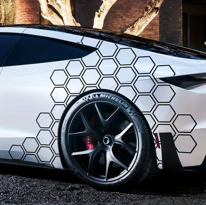 Set 120 Pcs Hexagonal Grid, DIY Creativity, Side Honeycomb, Rear Decal, Car Sticker Decal For Honeycomb Style Sticker Auto Graphics Decor