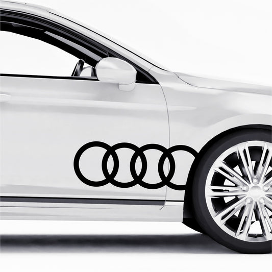 Set 2 Pcs Audi Emblem Graphic Decal Sticker | Premium kit 2 Audi Car Logos Motorsport Decals