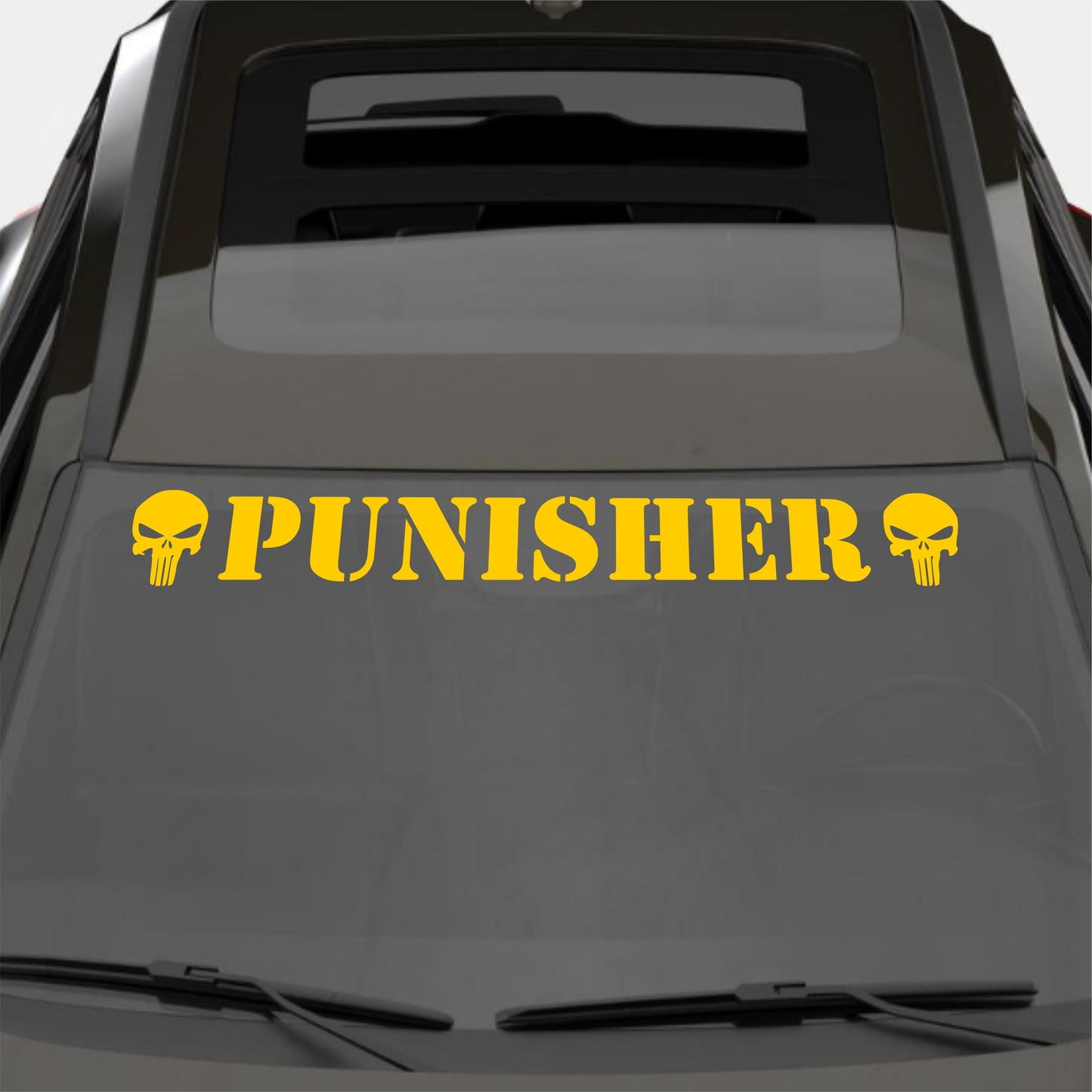 Windshield Punisher Front Car Window Sunstrip with Skulls Stickers Banner Decal Window Graphic | Stickers Motorsport Sunstrip Decor Kit