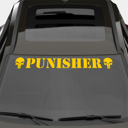 Windshield Punisher Front Car Window Sunstrip with Skulls Stickers Banner Decal Window Graphic | Stickers Motorsport Sunstrip Decor Kit