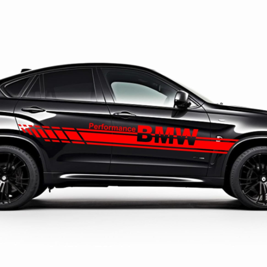 Set 2 Pcs Performance Car Stripes. Both Sides Top Stripes Decal Graphics Car, SUV, Truck Sport Decor Decals | Motorsport Stripes Graphics