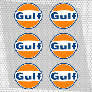 Set 6 Pcs Gulf Oil Logo Sponsor Racing Graphic