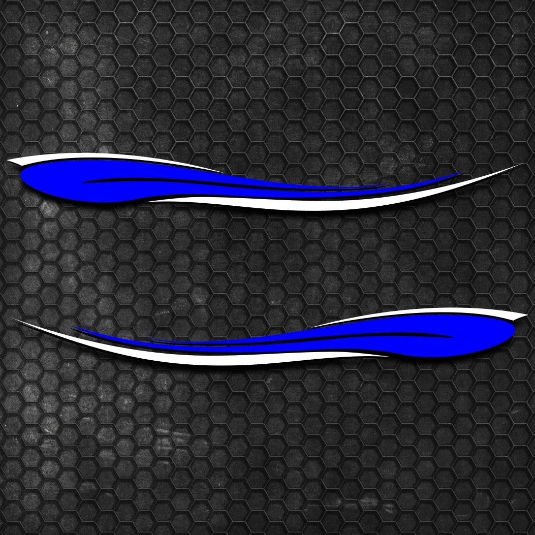 Set 2 Pcs Vehicle Stripes Auto Graphics Car RV Trailer Truck Boat Accent Stripe Both Sides Decals | Van Stripes Sides vinyl Decor adhesives