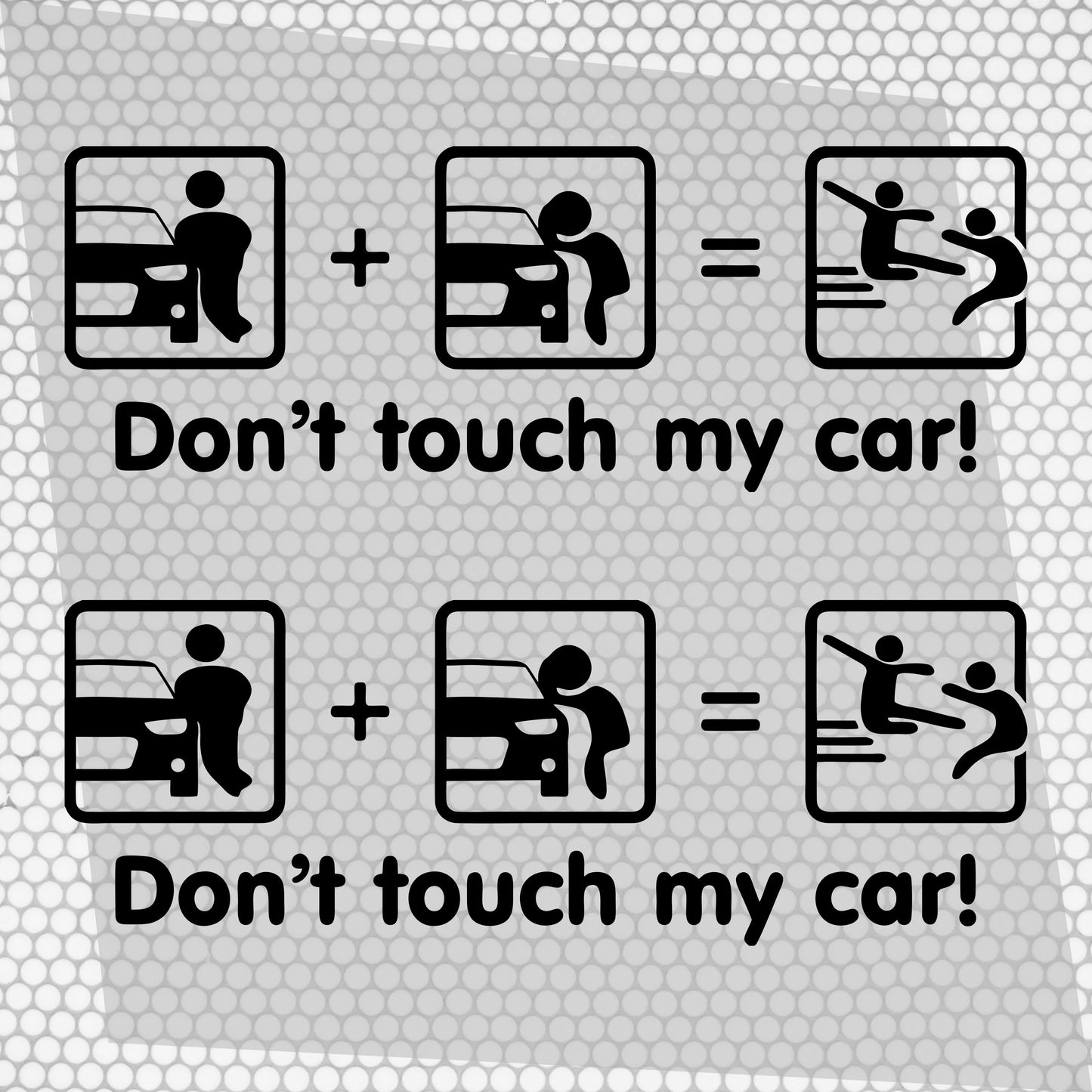 Set 2 Pcs Dont Touch My Car! Funny Vinyl Sticker Decals Both Sides Rear or Front Stickers decor Car Cover Sticker DIY Auto | Funny Graphics