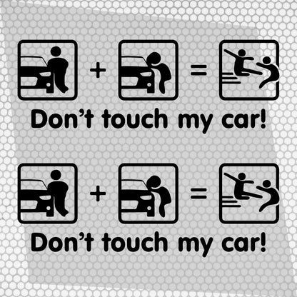 Set 2 Pcs Dont Touch My Car! Funny Vinyl Sticker Decals Both Sides Rear or Front Stickers decor Car Cover Sticker DIY Auto | Funny Graphics