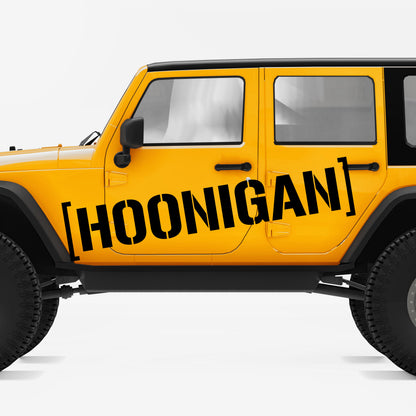 Set 2 Pcs HQ Hoonigan Emblem Graphic Decals | Motorsport Drifting, burnouts, doughnuts Decor | Sport Race Decals Events Vinyl Adhesives wrap