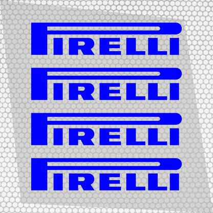 Set 4 HQ Pirelli Tyre Sponsor Vinyl Racing Motorsport Emblem Sticker Decals | Motorcycle Car Vehicle Emblem Decor Kit Racing wrap Adhesives Pirelli Cut vinyl Logo