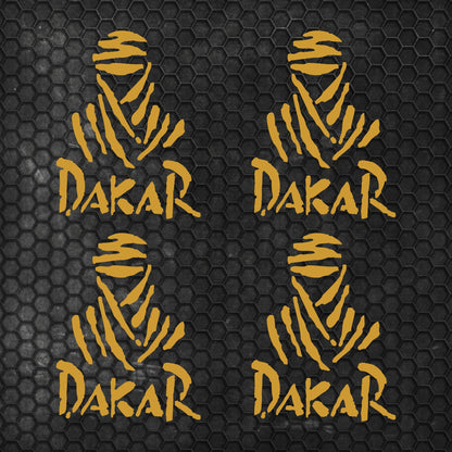 4 Pcs High Quality Dakar Sticker Sponsor Vinyl Decal Badge Tuning Car Bike Racing Sport Set Graphics | Sides Roof Rear Sticker for any Vehicle | Sport vinyl decal graphics adhesives