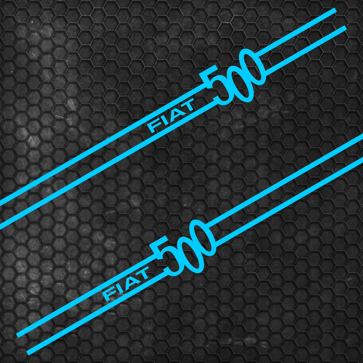 Set 2 Pcs Fiat 500 Stripes Graphics Decals for Both Sides Sticker Decals | Sport Stripes Vinyl Adhesives Fiat 500 vehicle wrap decor