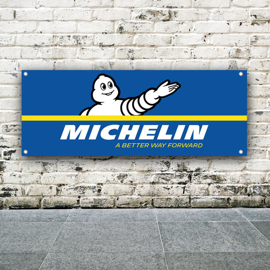 3 Styles Michelin Logo Sponsor Banner Pvc | Office or showroom Flag, Racing Poster | Michelin Shop | Poster Garage Decor | Race Background