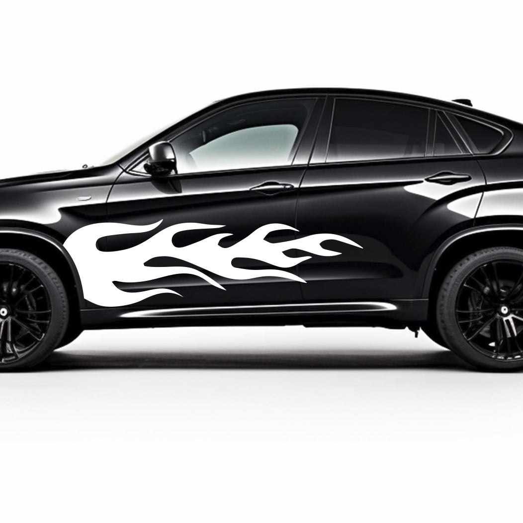 Set 2 Pcs Fire Flames Graphics effect car sticker Both Sides Stripes Decal Graphics Car, SUV, Truck Decals | Fire flames graphics Adhesive