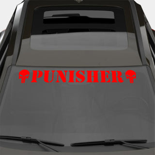 Windshield Punisher Front Car Window Sunstrip with Skulls Stickers