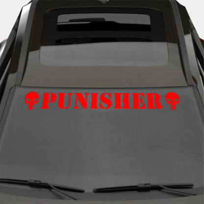 Windshield Punisher Front Car Window Sunstrip with Skulls Stickers Banner Decal Window Graphic | Stickers Motorsport Sunstrip Decor Kit
