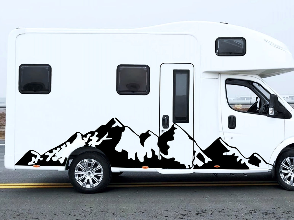 2 Pcs Nature Big Montains Graphics Decal Both Sidesfor any Vehicle Vinyl Stripes RV Car Truck Camper Van Boat Trailer Side Offroad Sticker