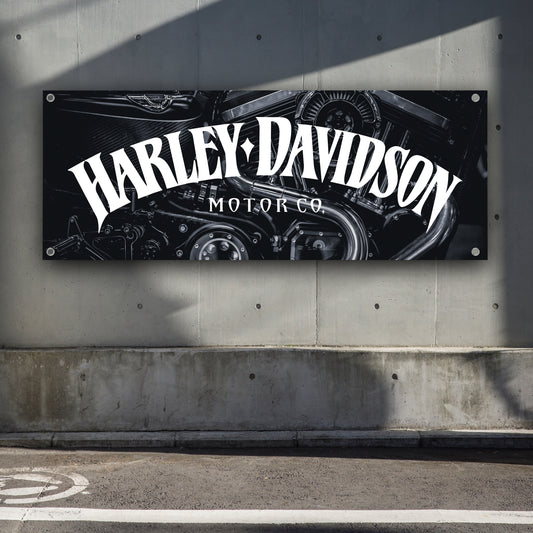 3 Styles Harley Davidson Motorbike Brand Sponsor Logo Banner Pvc | Office or showroom Flag, Moto Racing Poster | Motorbike Shop | Poster Garage Decor | Race Background&nbsp; -Premium HD Print Quality for all models.