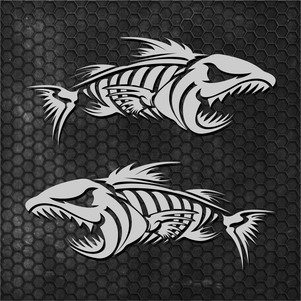 Set 2 Pcs Boat Furious Scary Fish Stickers Boat Body Decal Cruise