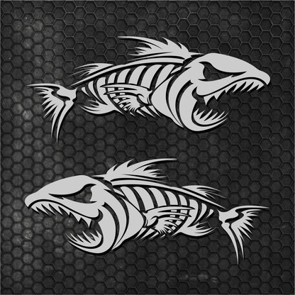 Set 2 Pcs Boat Furious Scary Fish Stickers Boat Body Decal Cruise