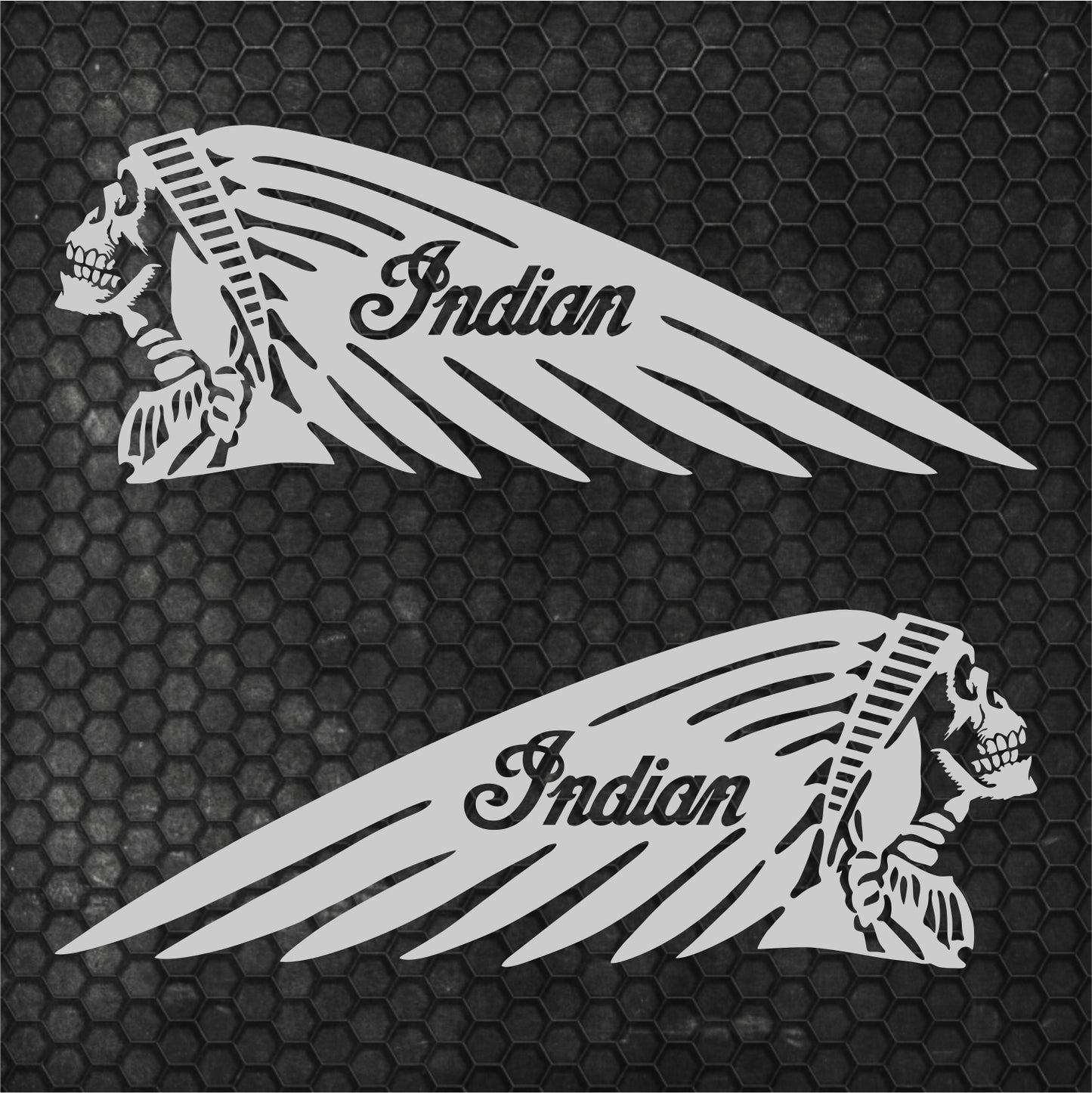 Set 2 Pcs Emblem High Quality Vehicle Motorcycle Stickers Indian Skull Scout Decorative Tank Vinyl Adhesive | Motorbike decor stickers kit