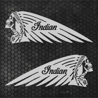 Set 2 Pcs Emblem Vehicle Motorcycle Stickers Indian Skull