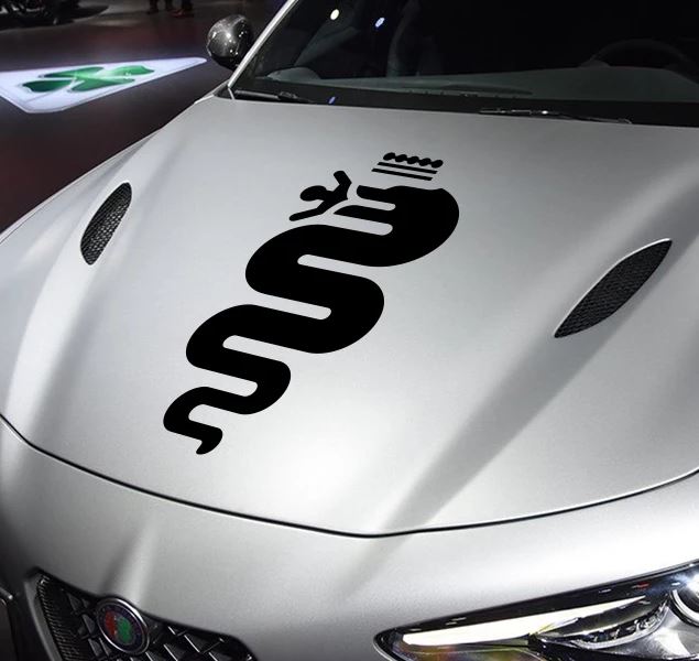 Set 2 Pcs HQ Car Hood and Sides Cover Stickers DIY Auto Vinyl Decals For Alfa Romeo Graphics MiTo Giulia Giulietta Car Tuning Accessories