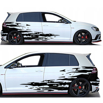 Set 2 Pcs Jerked Grounge Theme Decals Auto Sticker Graphics Both Sides Sports Splash Pattern Accessories Wrap Vinyl Decals | Auto Graphics