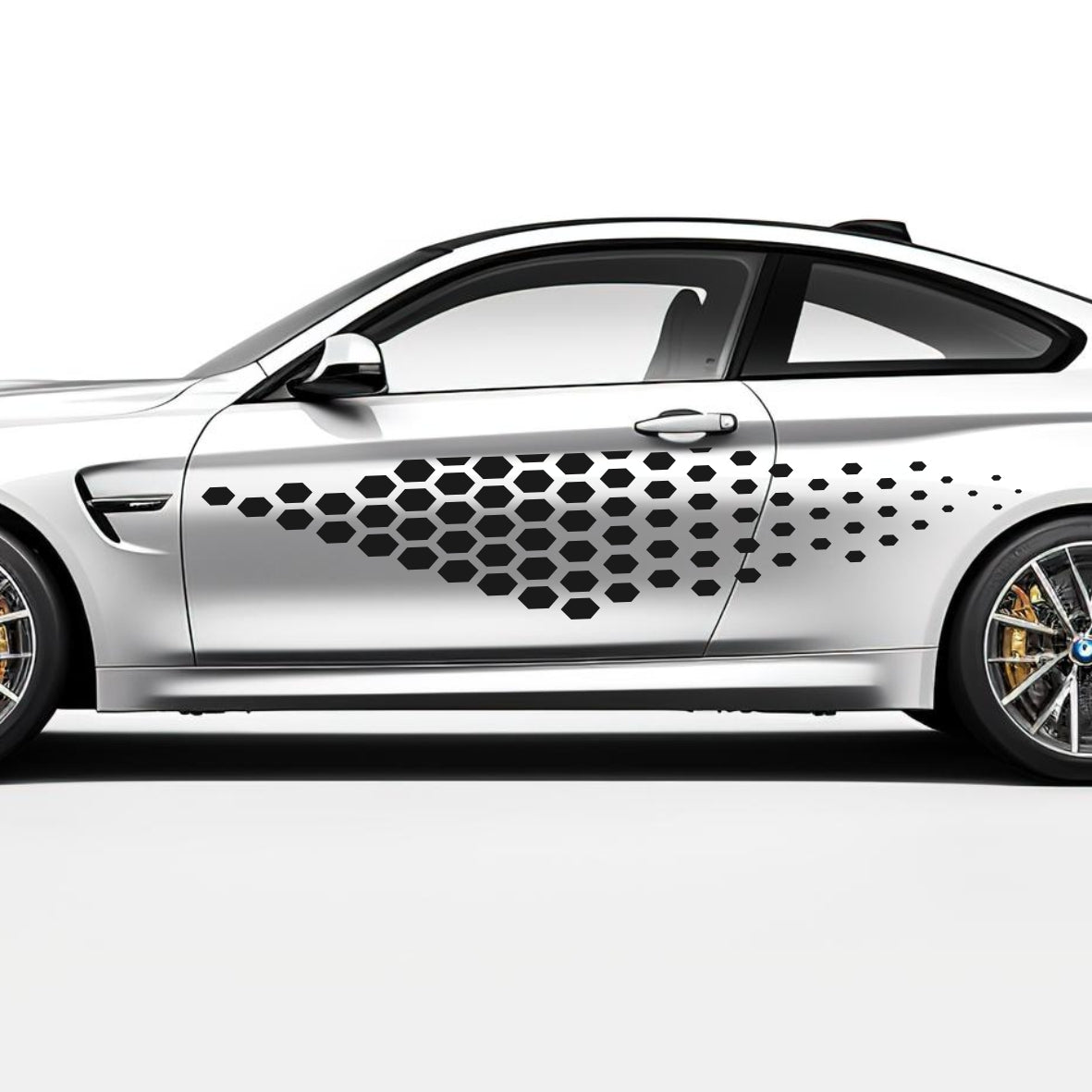 Kit Golf TCR Honeycomb Both Sides Vinyl Decal Sticker Geometric Graphics. Universal compatible model Auto Racing Side Vehicle Stripes