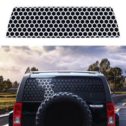 Set 2 Pcs Both Sides Hexagonal Honeycomb Graphic for Vehicle Side Window Sticker | Rear Window Decal, Honeycomb Adhesive Auto Graphics Decor