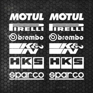 Set Both Sides Cut Emblem Graphics Sponsor Stickers Racing Brand Decal