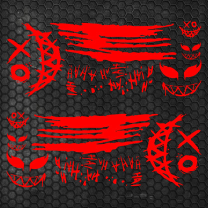 Set 2 Pcs JDM Decals Joker Car Sticker Graphics Both Sides Sports Style Scary Ahahah Pattern Accessories Wrap Vinyl Decals | Funny Graphics
