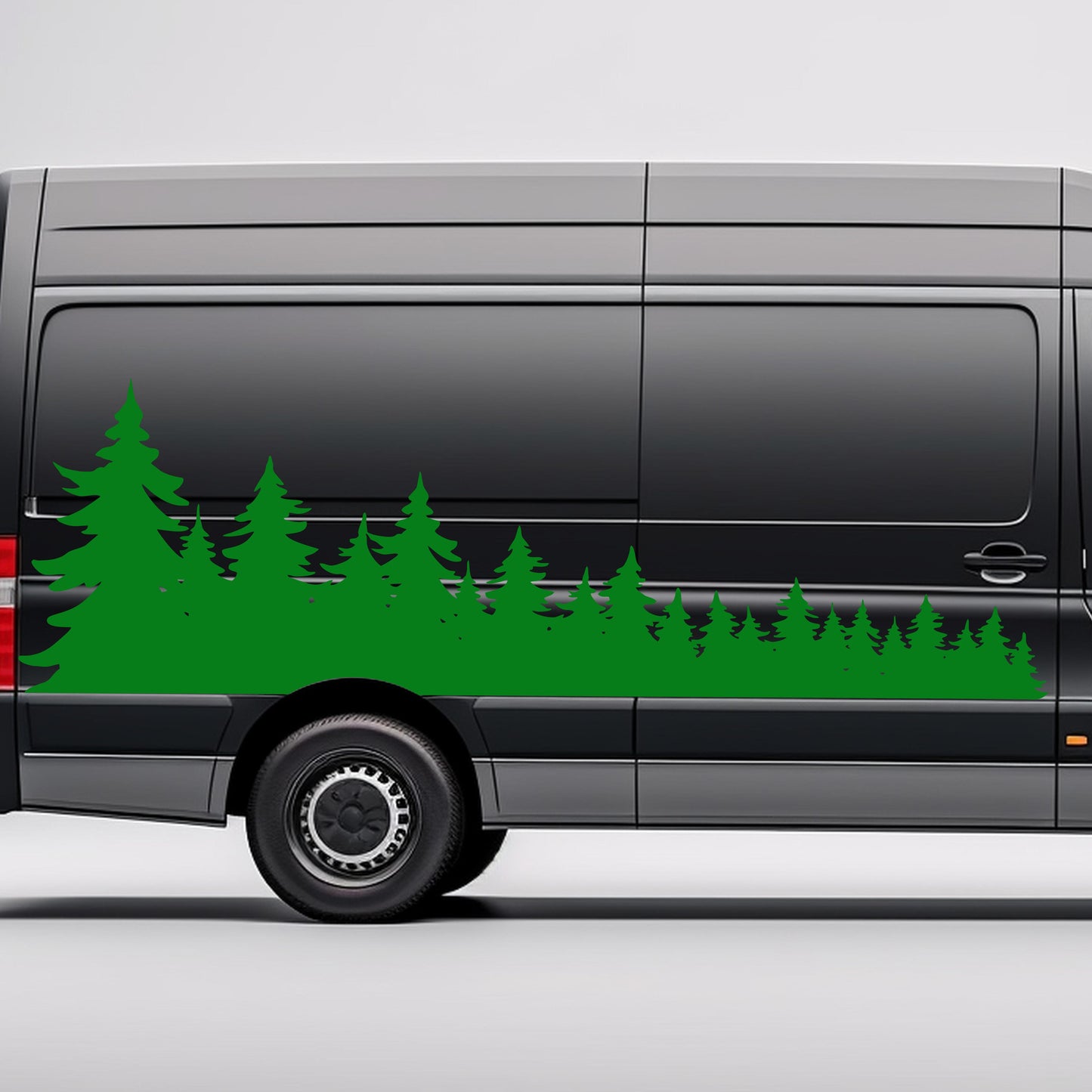 Set Forest Full of Trees Landscape Graphics Both Sides Stripes Decals. Nature Forest Car Camper Van Trailer Camping Offroad adhesive wrap