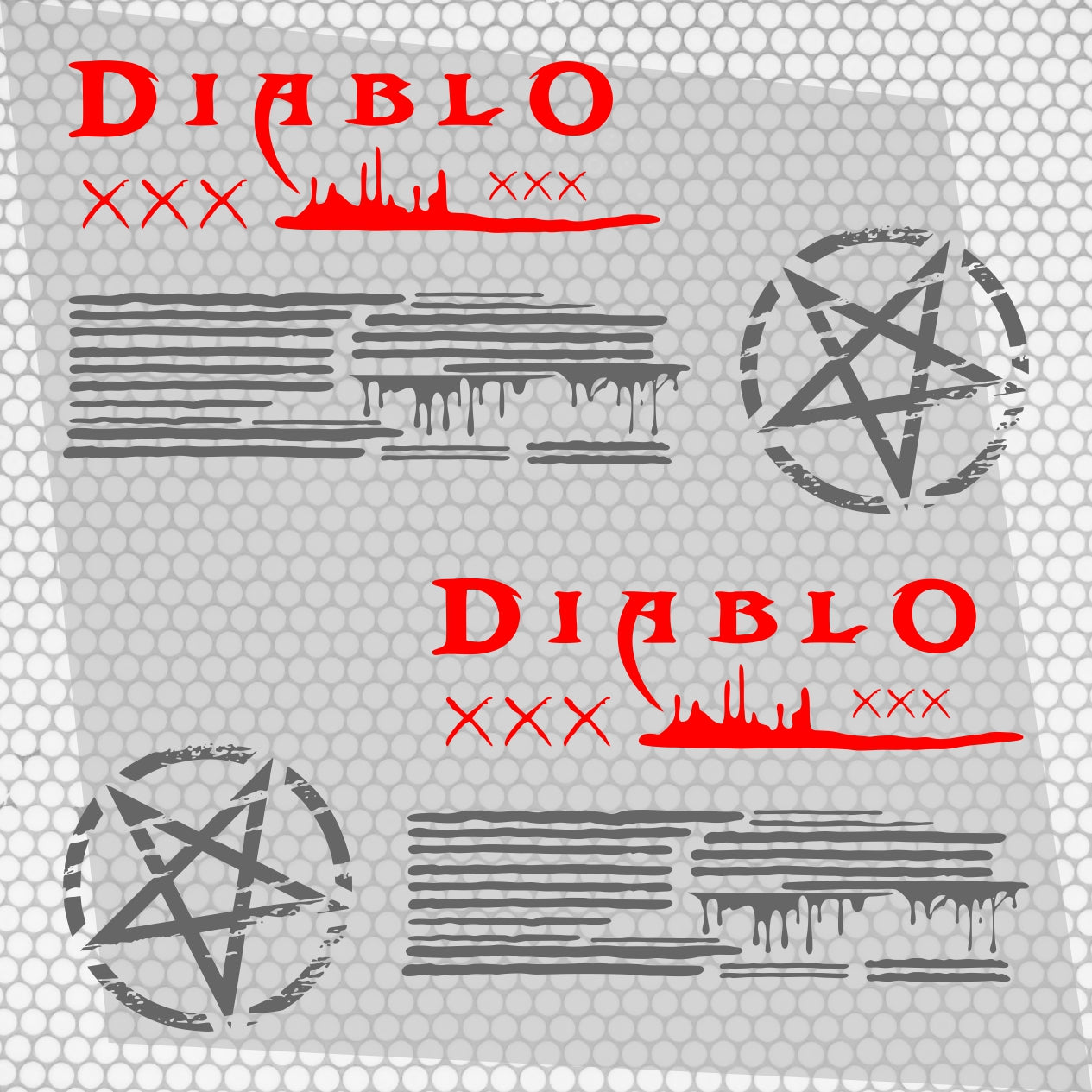 Set 2 Pcs JDM Decals The Diablo Theme Car Sticker Graphics Both Sides Sports Style Scary Pattern Accessories Wrap Vinyl Decal | Car Adhesive