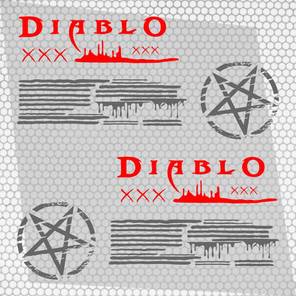 Set 2 Pcs JDM Decals The Diablo Theme Car Sticker Graphics Both Sides Sports Style Scary Pattern Accessories Wrap Vinyl Decal | Car Adhesive