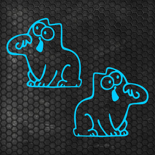 Set 2 Pcs Hungry Cat Simon Sticker car Vinyl Decals