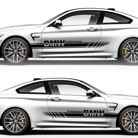 Set 2 Pcs Performance Car Stripes. Both Sides Top Stripes Decal Graphics Car, SUV, Truck Sport Decor Decals | Motorsport Stripes Graphics