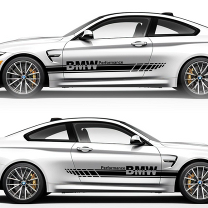 Set 2 Pcs Performance Car Stripes. Both Sides Top Stripes Decal Graphics Car, SUV, Truck Sport Decor Decals | Motorsport Stripes Graphics