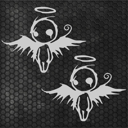 2 Pcs Sad Emo Angel Decal Sticker | Scary Angel Graphic Decal for Window, Vinyl Car Truck Van | Funny Stickers decor Angel Cover Adhesive wrap