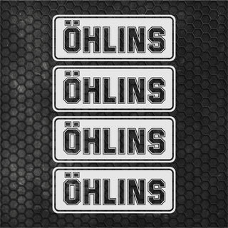 Set 4 Pcs Öhlins Emblem Graphics Cut Stickers Sponsor Decals