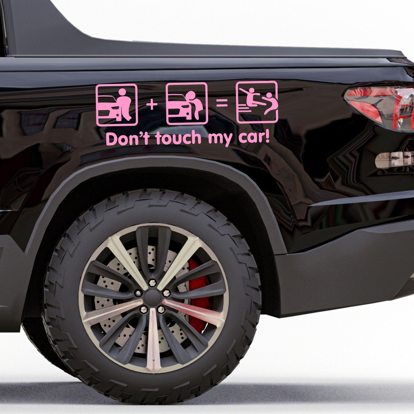 Set 2 Pcs Dont Touch My Car! Funny Vinyl Sticker Decals Both Sides Rear or Front Stickers decor Car Cover Sticker DIY Auto | Funny Graphics