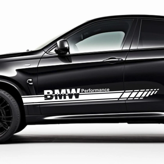 Set 2 Pcs Performance Car Stripes. Both Sides Top Stripes Decal Graphics Car, SUV, Truck Sport Decor Decals | Motorsport Stripes Graphics