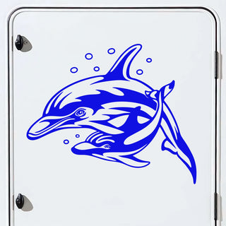 Set Sticker Caravan Family of Dolphins Graphic Decals | Camper Van Caravan Car Decor wrap Sea Animals Decals Kit | Motorhome Rear Adhesives