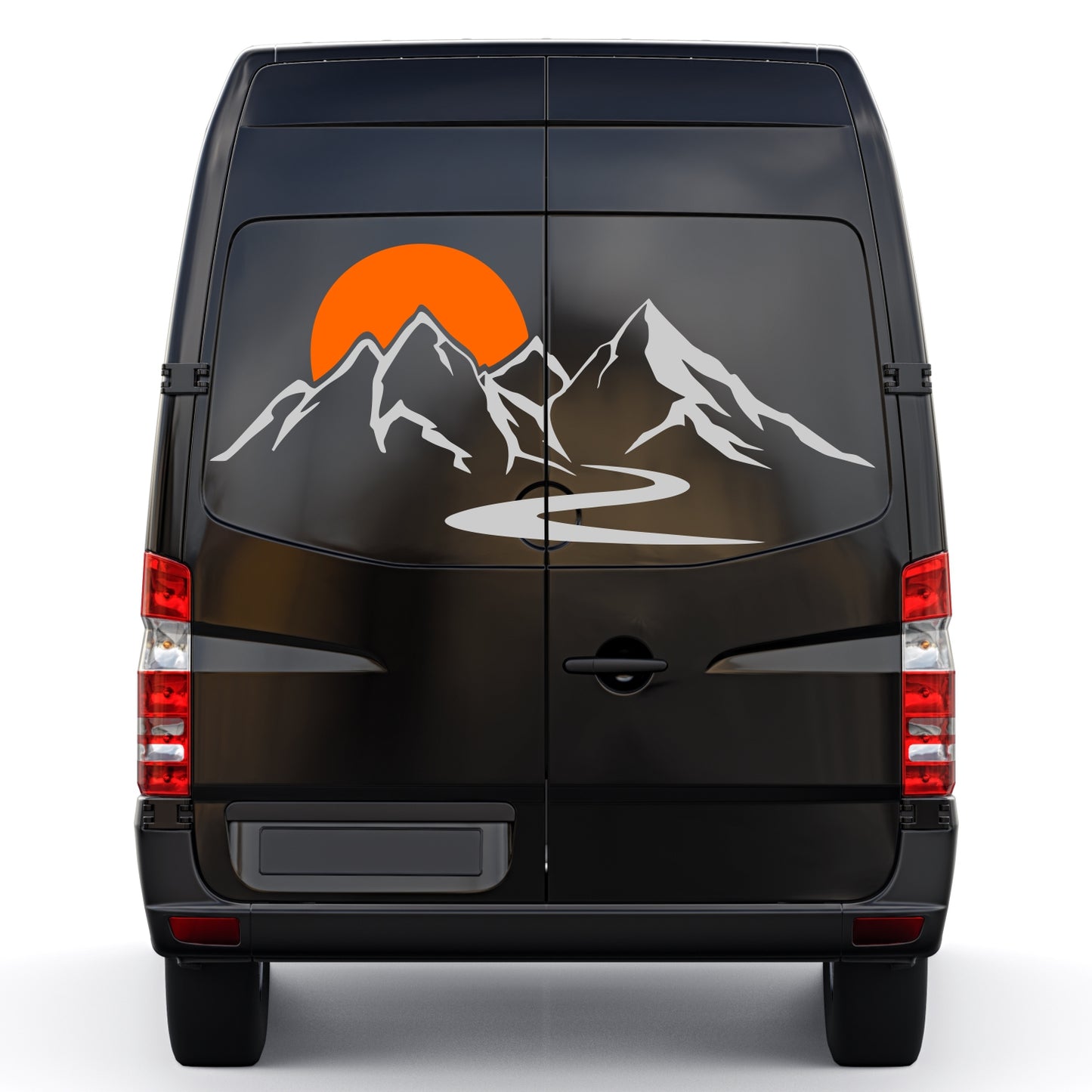 Set Caravan Sunset among Mountains and River Graphics | Decals set Motorhome Decoration Decals | Motorhome RV Adhesive Graphics Decor Kit