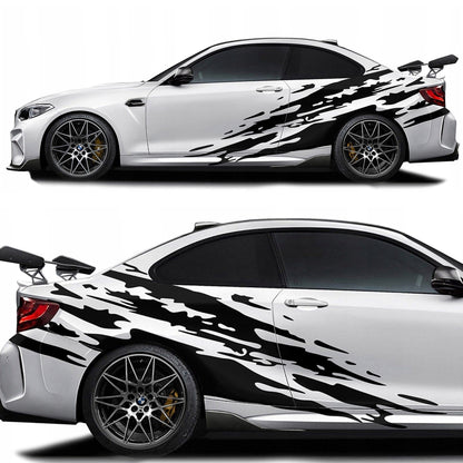 Set 2 Pcs Jerked Grounge Theme Decals Auto Sticker Graphics Both Sides Sports Splash Pattern Accessories Wrap Vinyl Decals | Auto Graphics