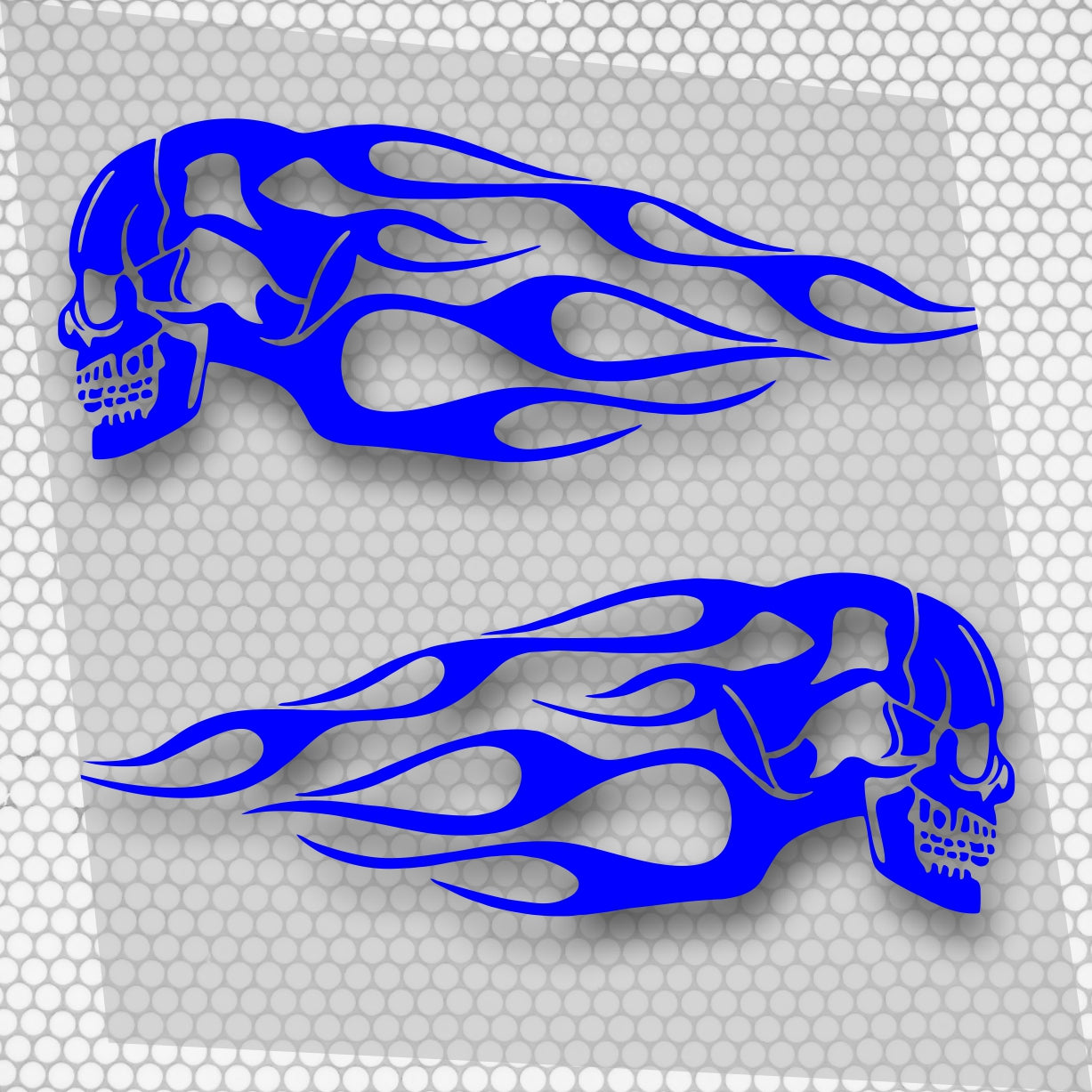 Set 2 Pcs High Quality Car Motorcycle Stickers | Motorcycle Oil Tank Stickers | Car Van Flame Skull Both Sides Decals Decor Accessories wrap
