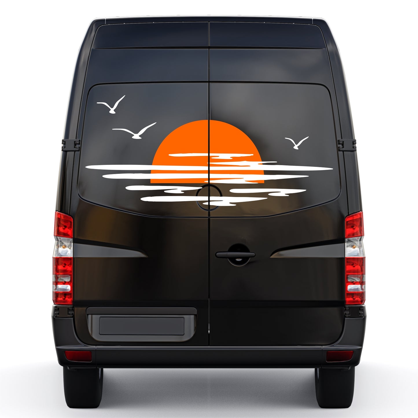 Set Caravan Sunset Among Clouds and Birds Graphics Decals | Camper Van Caravan Car Decoration Decals Kit | Motorhome Adhesive Decor Vinyl