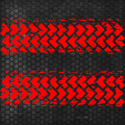 Kit 2 Pcs Factory Crafts Tire Tracks Graphics Both Sides Decal Wrap | For All Offroad 4x4, Car, Van Motorsport Decals | Crafts Tire Stickers